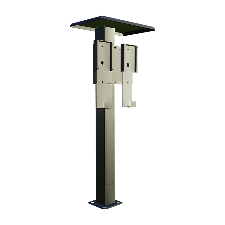 OnePole Pro double colonne avec toit side by side pour Zaptec Go