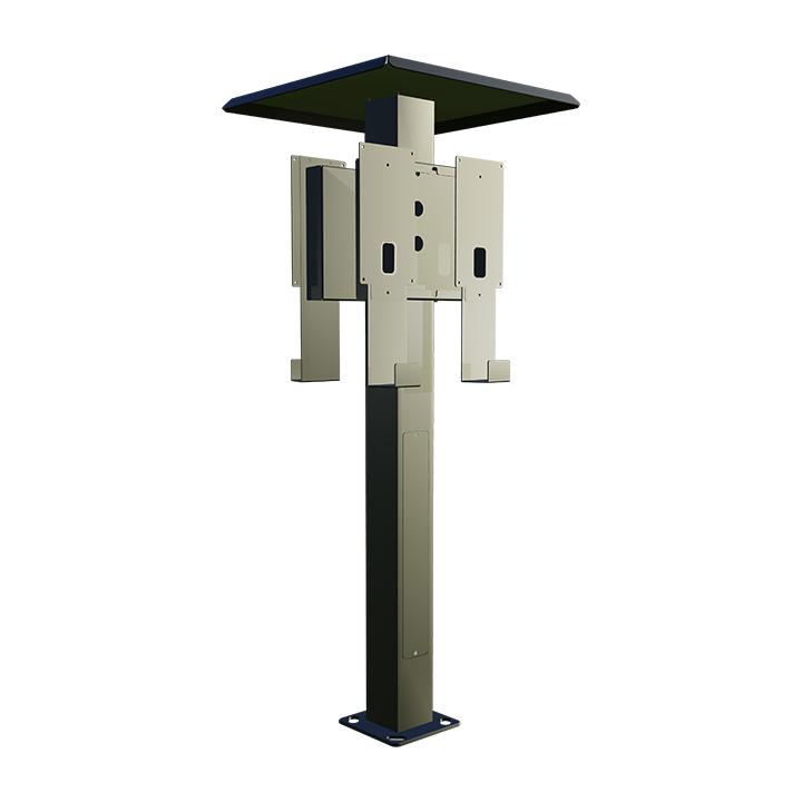 Colonna quadrupla OnePole Pro con tetto per Zaptec Pro