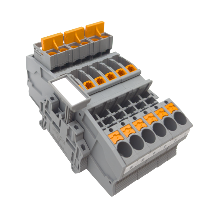 Bloc de raccordement pour transformateur de courant pour rail DIN