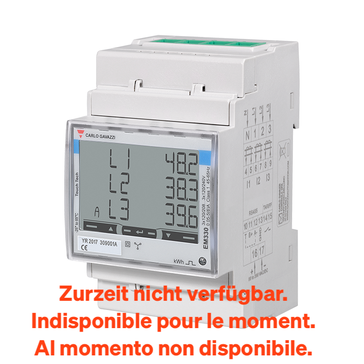 Zaptec Sense appareil de mesure Carlo Gavazzi EM330 y compris 3 transformateurs de courant, Zaptec Sense et alimentation 5V