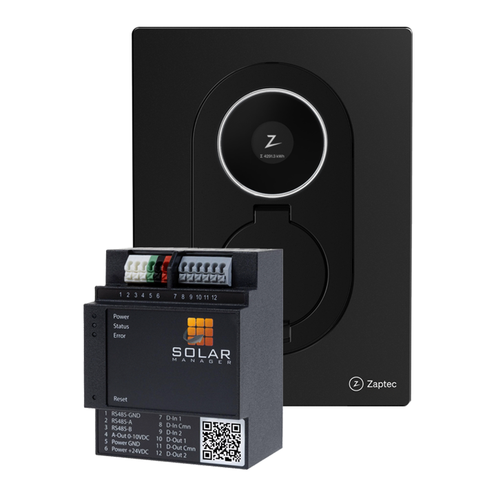 Station de recharge Zaptec Go 2 - Noir asphalte avec Solar Manager Connect 2